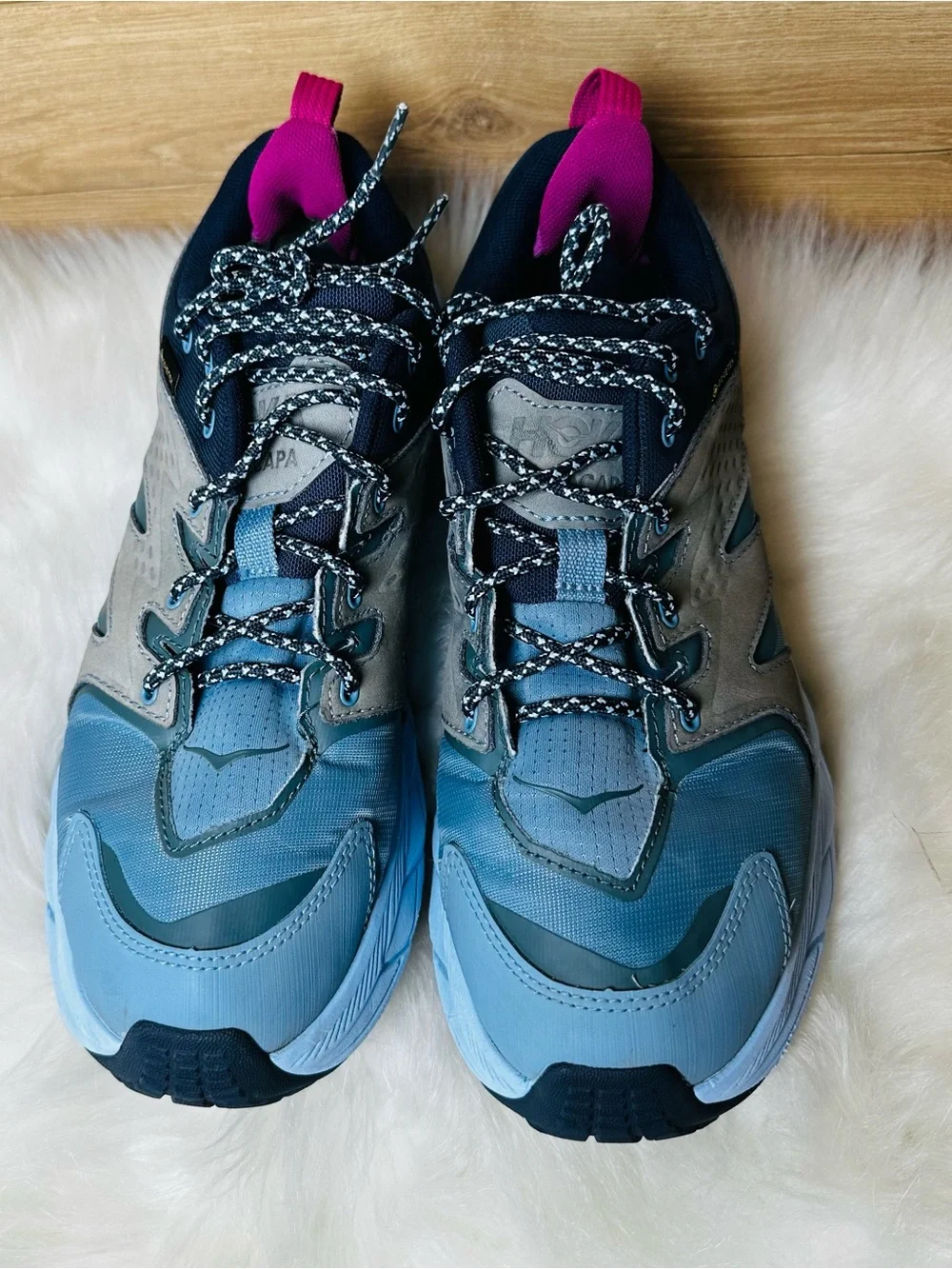 Hoka Anacapa Low Women's Blue and Gray GTX Trail Sneaker - Picture 5 of 10